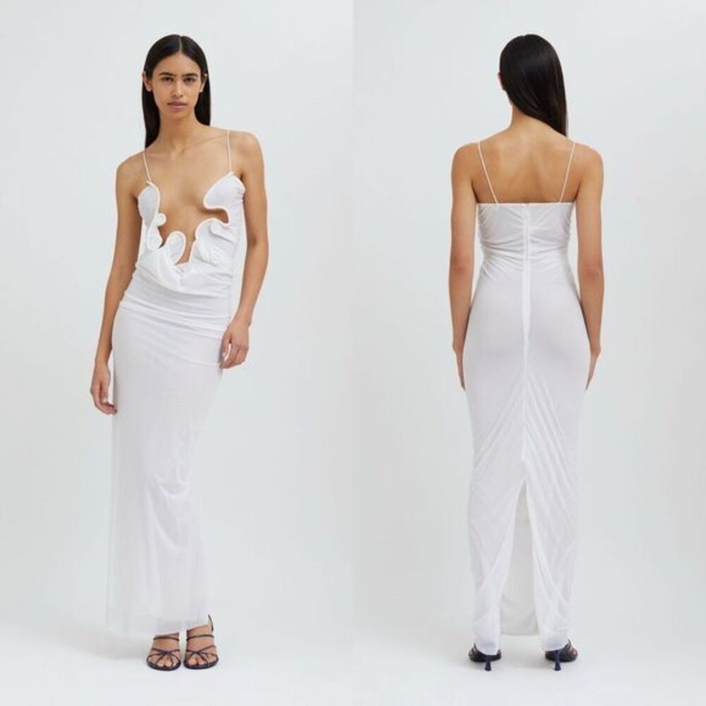 CHRISTOPHER ESBER White Molded Venus Maxi Dress Size AU10/US6 $950